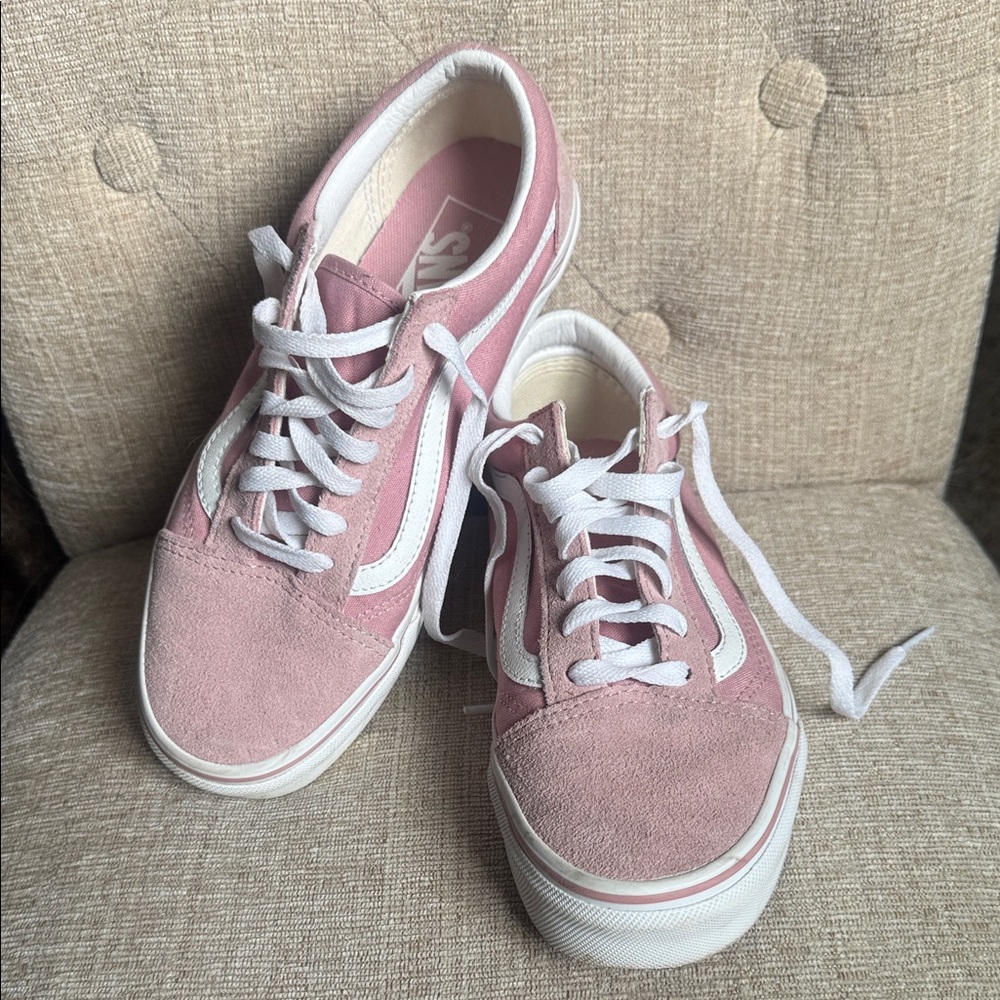 Vans Pink and White Women's Sneakers
